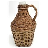 Wicker Wrapped Demijohn Glass Bottle