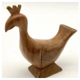 Vintage Carved Wood Peacock Figurine