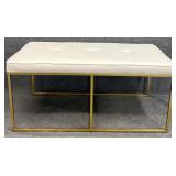 New Gold Frame Button Tufted Bench