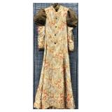 Antique Victorian Ladies Dress Gown, Paisley Print