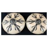2 Vintage Peach Glass Ceiling Light Shades