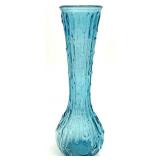 Empoli Mid Century Hobnail Wax Drip Blue Glass