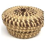 Handmade Gullah Sweet Grass Basket w/ Lid