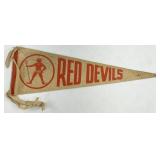 Vintage Red Devils Pennant Flag