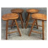 Four Saddle Seat Barstools