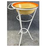 Metal Washstand with Enamel Basin