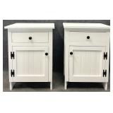 Pair White Bedside Tables