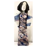 Signed 20 ' Art Pottery Sculpture, Girl in Dress