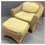 Martha Stewart Living Wicker Chair & Ottoman B