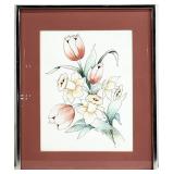 Floral Watercolor Painting, Signed