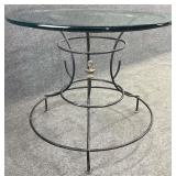 Glass Top Wrought Iron Base Table