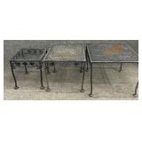 3pc Wrought Iron Outdoor Tables