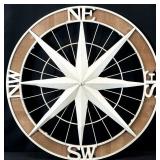 Nautical Compass Rose Metal & Wood Wall Art