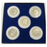 5pc Silver Kennedy Half Dollars Collection
