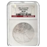 2002 NGC MS-69 First Strike Silver Eagle