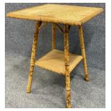 Antique Rattan & Bamboo Accent Table