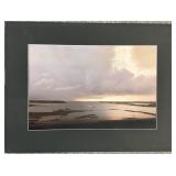 Coastal Waterway Rainstorm Photo w/Mat