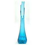 Mid Century LE Smith Dominion Blue Swung Glass