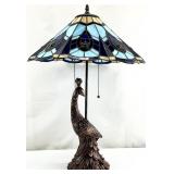 Tiffany Style Peacock Stained Glass Lamp