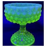Fenton Topaz Opalescent Hobnail Candy Dish