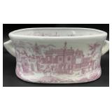 Pink & White Porcelain Footbath Planter