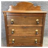 Victorian Walnut Three Drawer Chest