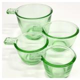 Green Glass Measuring Cups