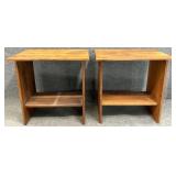 Pair Open End Tables with Lower Shelf