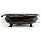 Bronze Tone Cast Metal Footed Oval Planter
