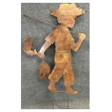 Metal Yard Art Cutout Little Boy Carrying Fish