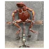 Metal Art Sitting Frog Weathervane