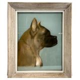 Vintage Original Pastel Dog Portrait Art