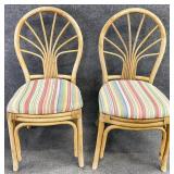 Pair Bentwood Rattan Side Chairs