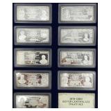 9pc Silver Certificates Ingots Set