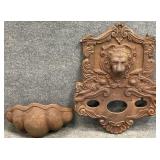 Cast Iron Lion Head Wall Planter