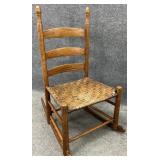 Antique Woven Seat Rocking Chair