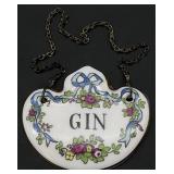Coalport Gin Decanter Label