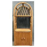 Vtg Rattan Dome Top Etagere