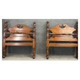 Pair Twin Size Antique Beds