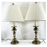 Pair Mid Century Brass Table Lamps
