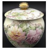 Vintage Hand Painted Porcelain Biscuit Jar