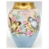 Antique D & Co. Limoges France Painted Bird Vase