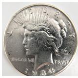 Scarce 1934-S US Peace Silver Dollar