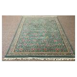 7.8 x 10.8 Green Floral Area Rug