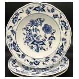3 Blue Danube (Japan) Rimmed Soup Bowls