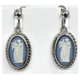 Wedgwood Blue Jasperware Sterling Silver Earrings
