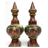 Pair Raymond Waites Table Top Finial Home Decor