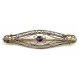 10K Yellow Gold Filigree Brooch