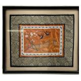 Framed Asian Silk Embroidery