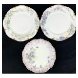 3 Antique / Vintage Limoges Porcelain Plates